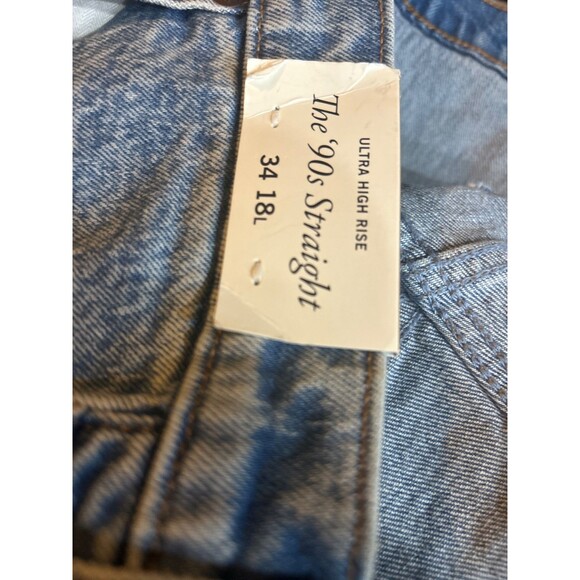Abercrombie & Fitch Womens Ultra High Rise The 90s Straight Jean size 34/18L NWT - Picture 6 of 8